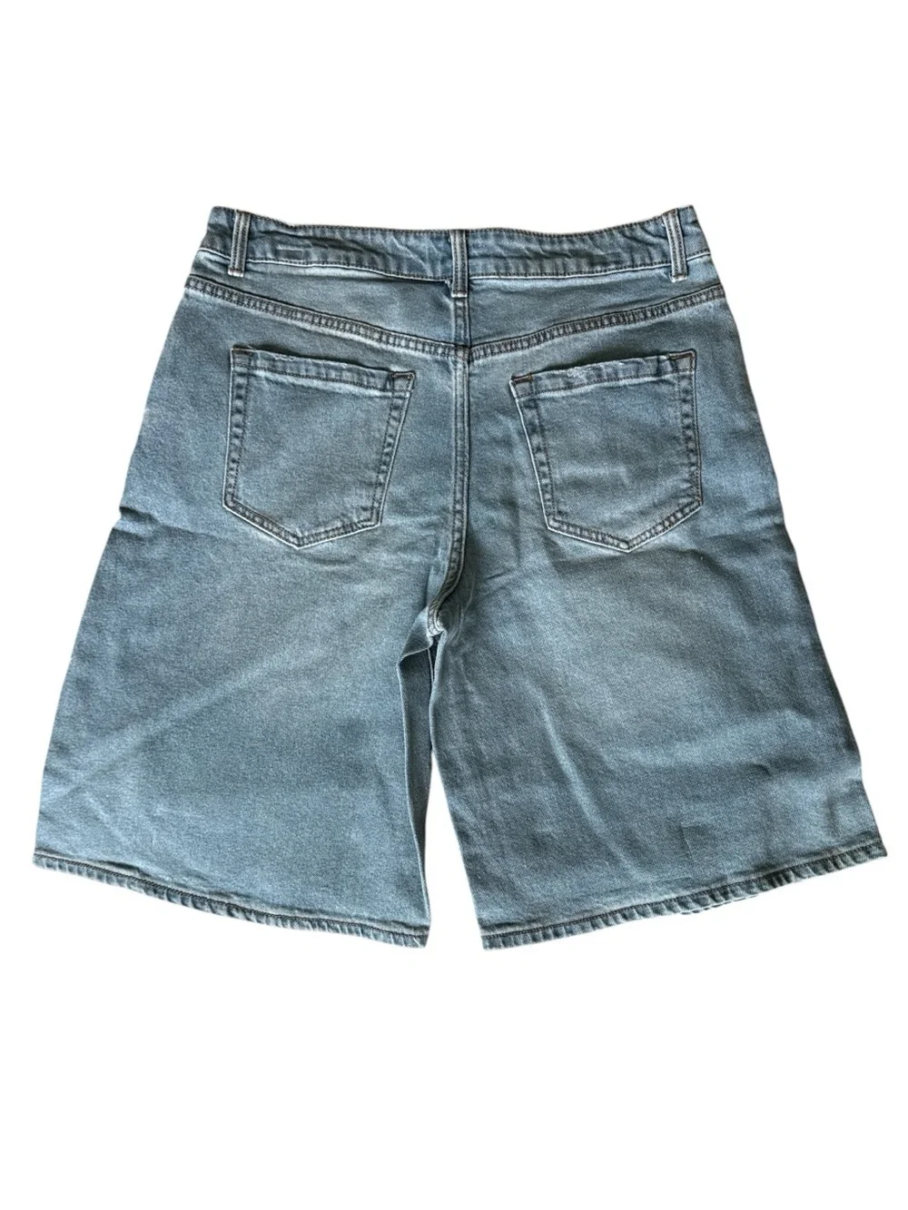 No Boundaries High Rise Denim Jorts Size 10 Light Wash Longline Shorts NWT